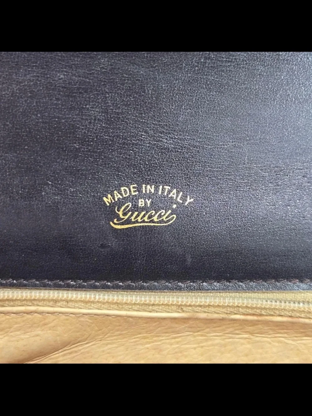Gucci Black Leather Shoulder Bag with Gold Double G Accent